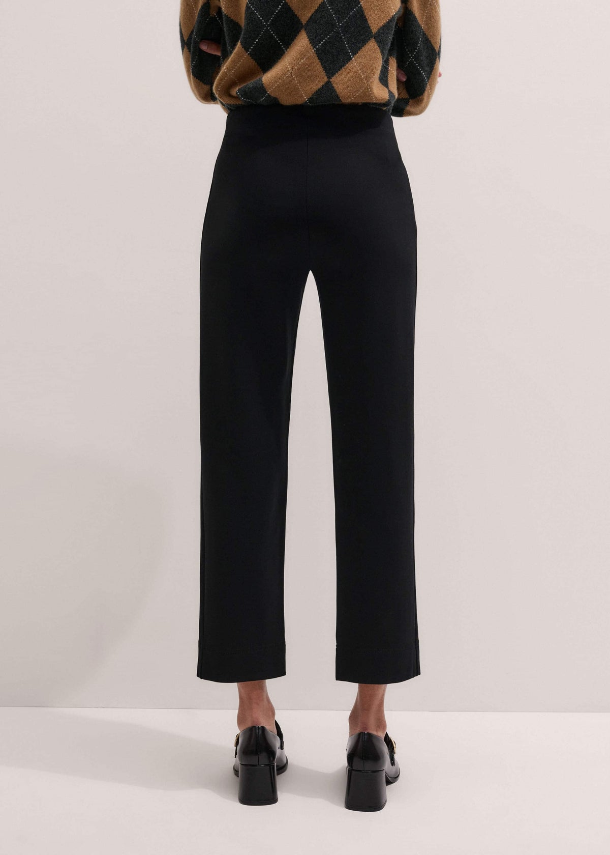 ME+EM Black Travel Tailoring Pull On Slim Crop Pant