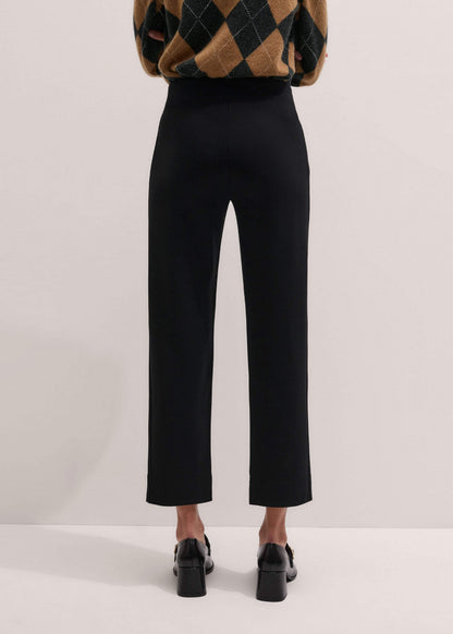 ME+EM Black Travel Tailoring Pull On Slim Crop Pant