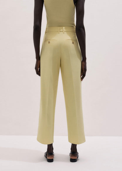 ME+EM Yellow Tailored Straight Crop Pant