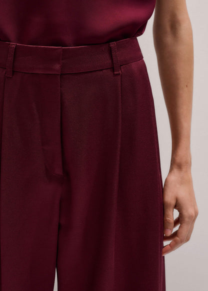 ME+EM Red Wool Event Ready Pleat Straight-Leg Pant