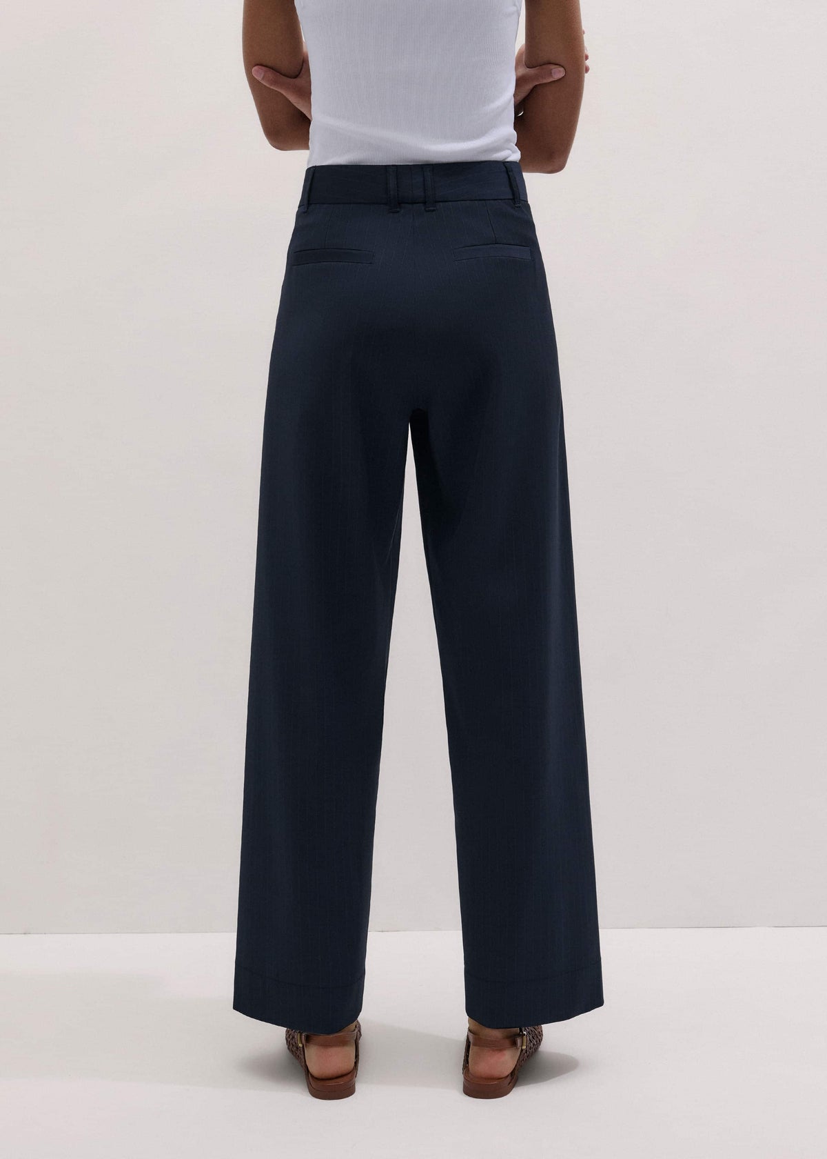 ME+EM Navy Pinstripe Clever Pant