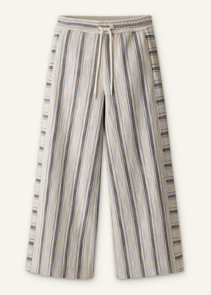 ME+EM Cream Stripe Crop Track Pant