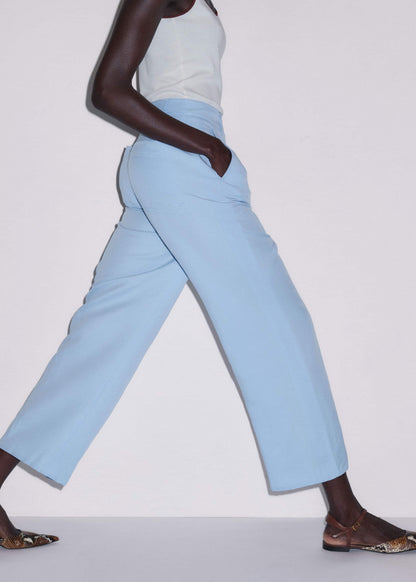ME+EM Blue Straight Crop Pant