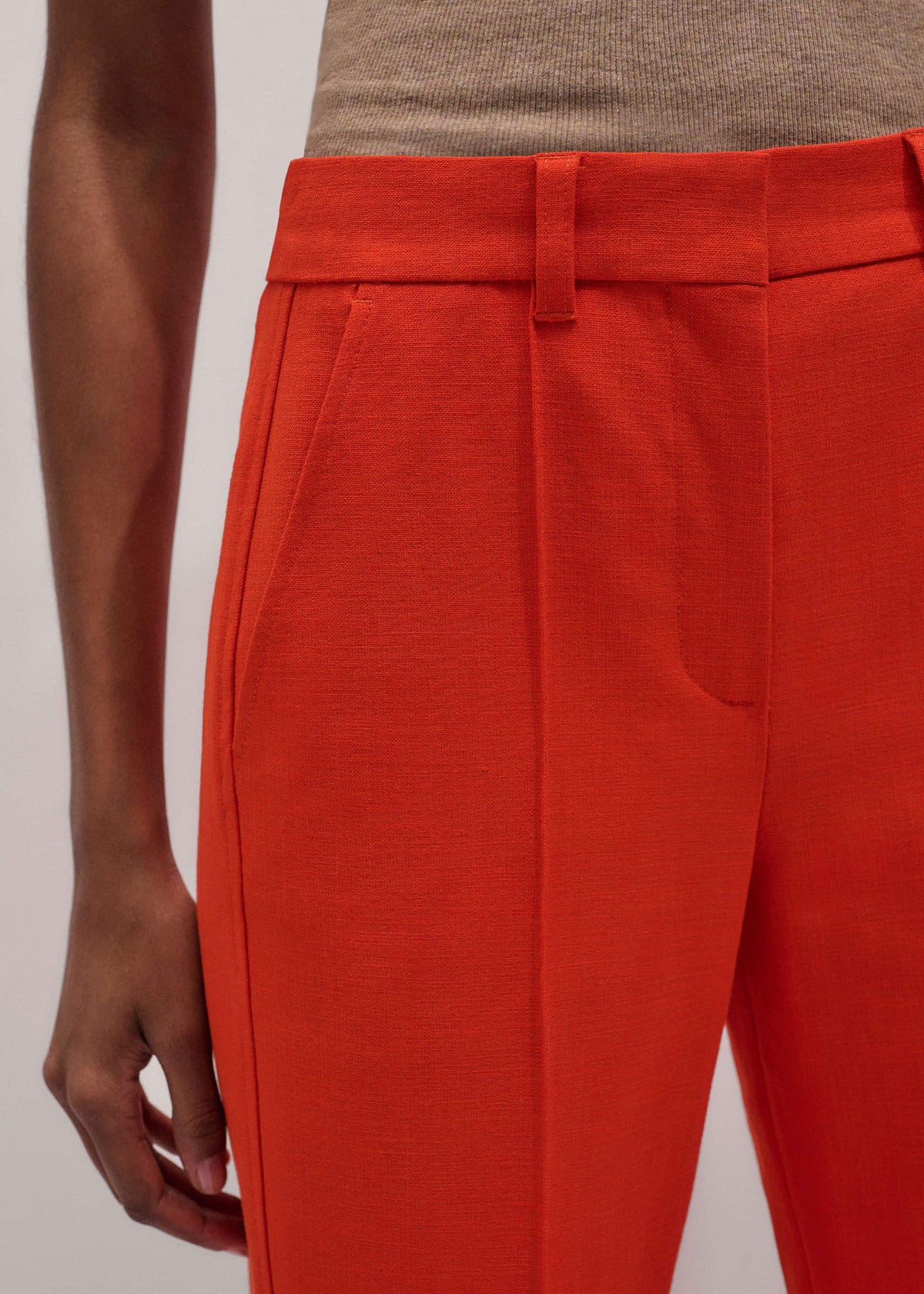 ME+EM Orange Straight Crop Tailored Pant