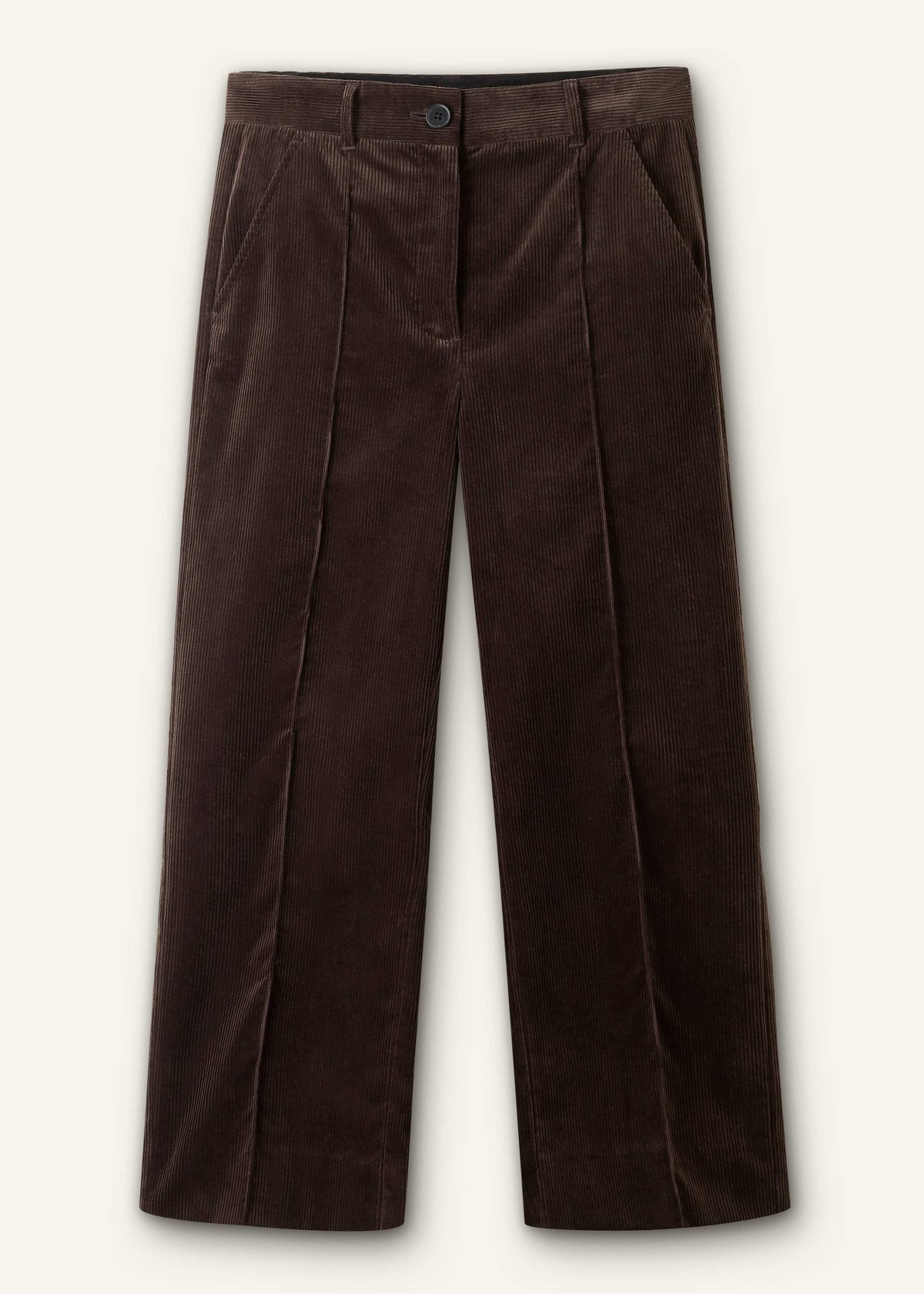 ME+EM Brown Italian Cord Straight Crop Pant