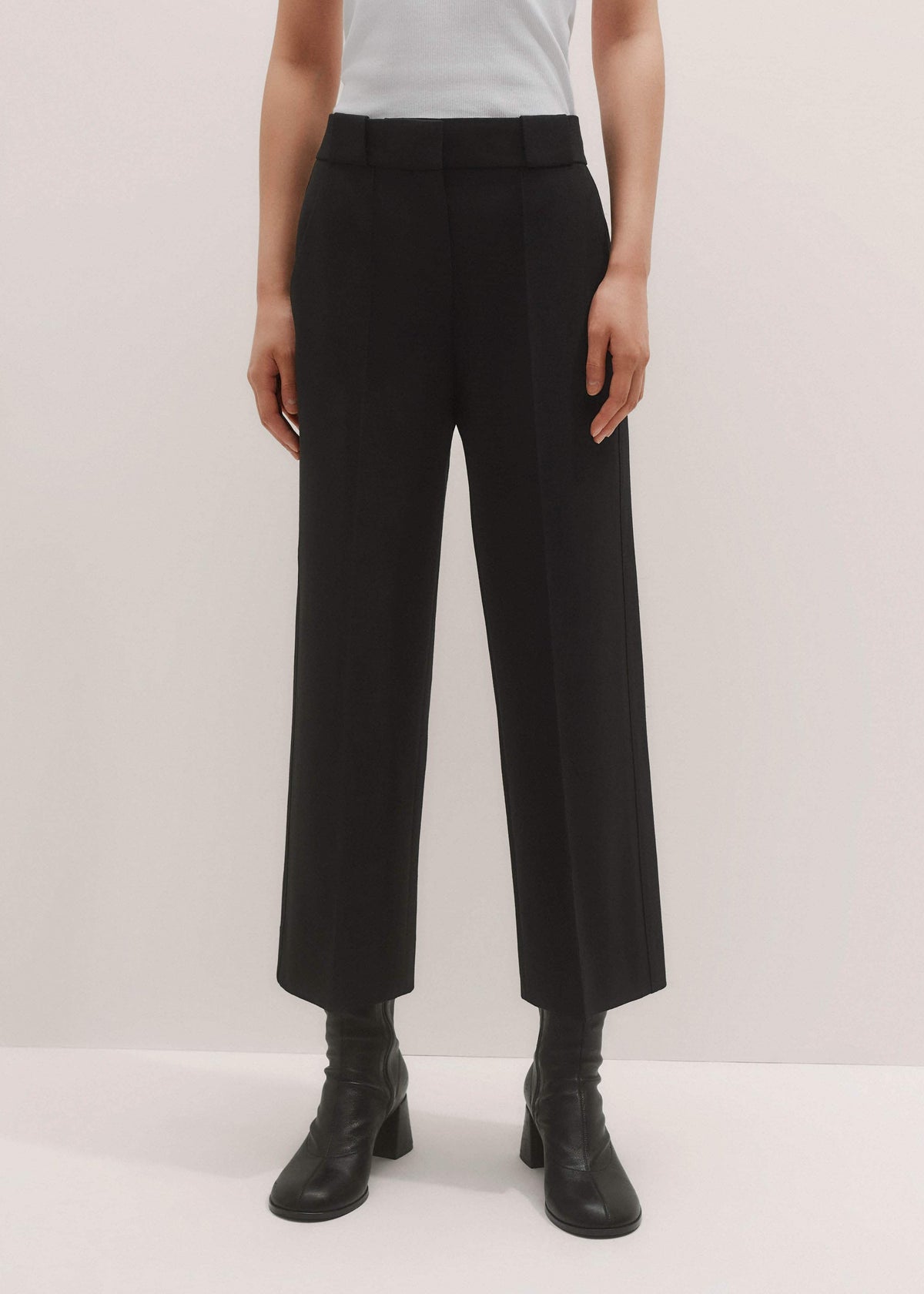 ME+EM Black Straight Crop Pant