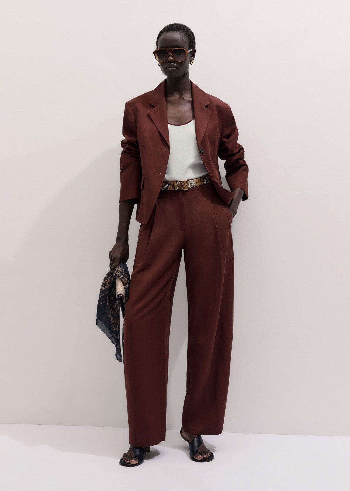 ME+EM Cinnamon Brown Extreme Taper Pant