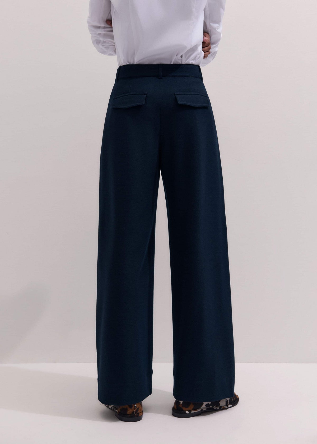 ME+EM Navy Textured Extreme Tapered Pant