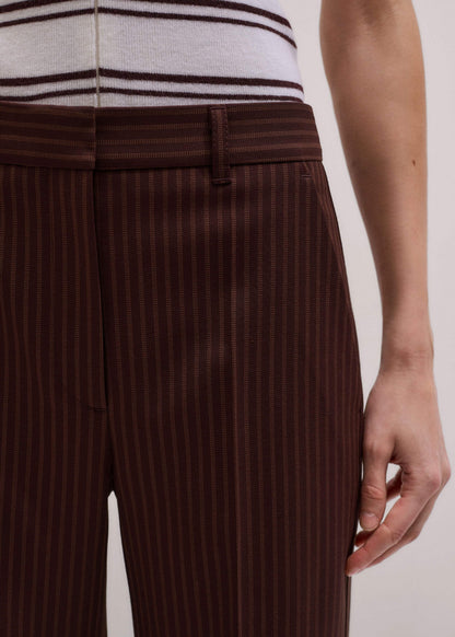 ME+EM Cinnamon Pinstripe Leg Elongator Pant