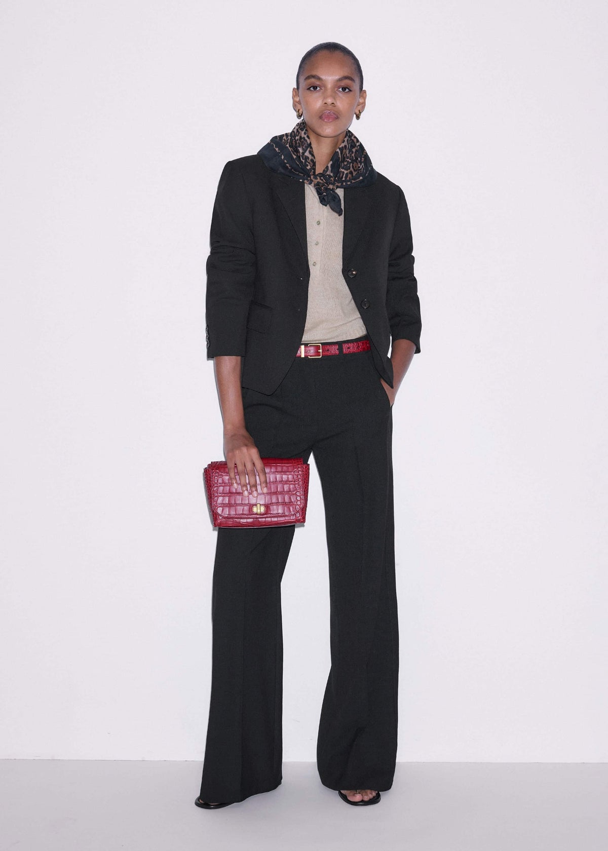 ME+EM Black Tailored Leg Elongator Pant