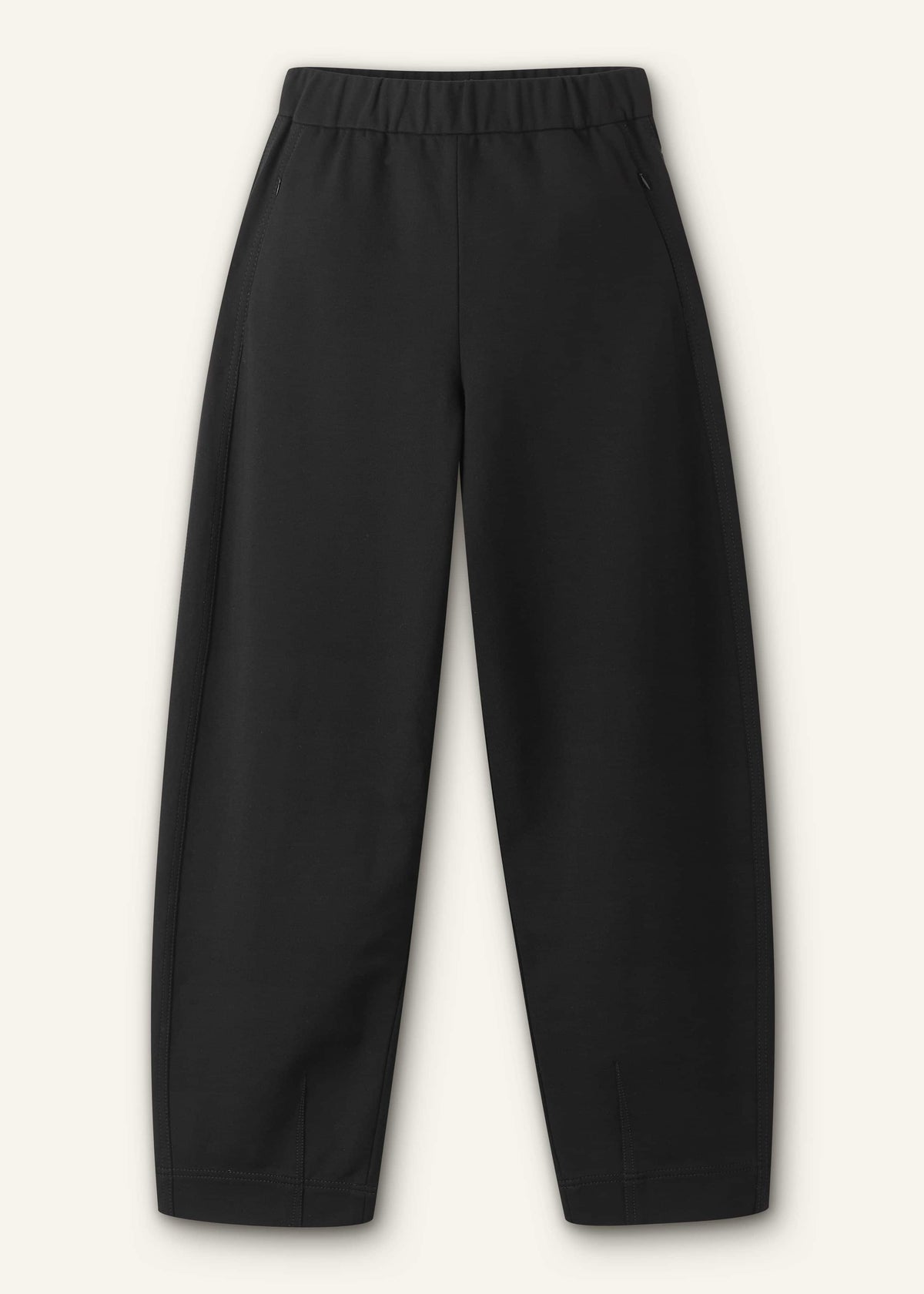 ME+EM Black Luxe Travel Tailoring Barrel-Leg Pant