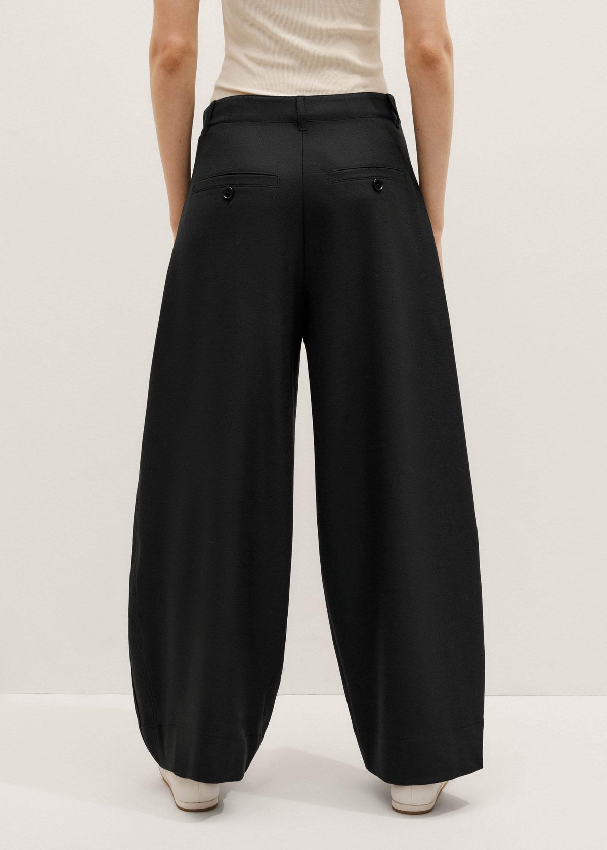 ME+EM Black Barrel Leg Pant