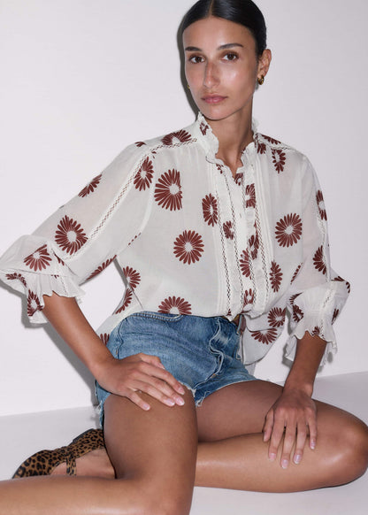 ME+EM Cream Summer Swing Blouse