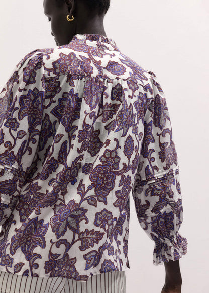 ME+EM Cream Floral Print Blouse
