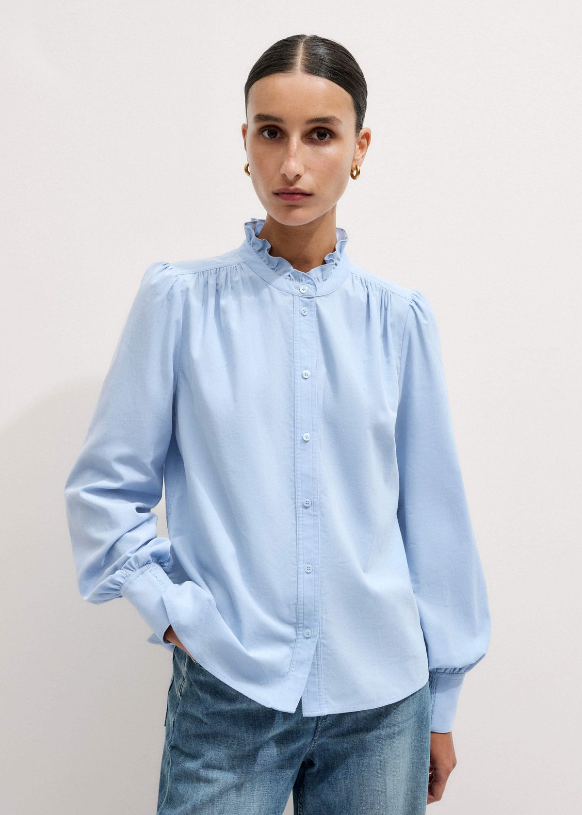 ME+EM Blue Winter Blouse
