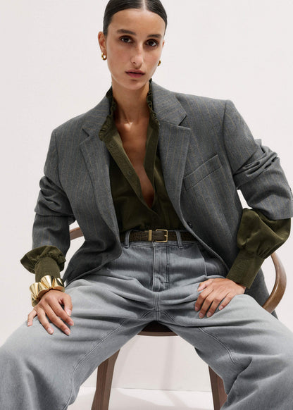 ME+EM Olive Green Winter Blouse