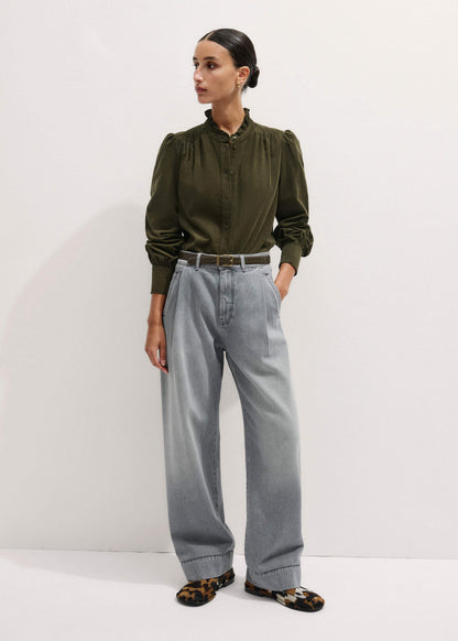 ME+EM Olive Green Winter Blouse