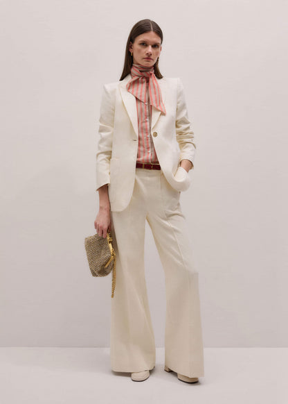 ME+EM Orange Stripe Blouse + Tie