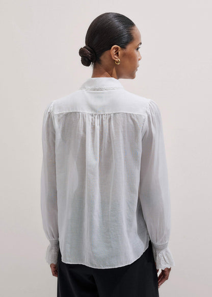 ME+EM White Intricate Embroidery Blouse