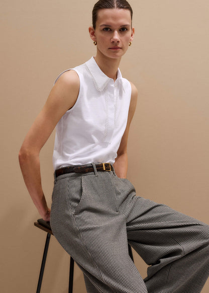 ME+EM White Collared Layering Tank