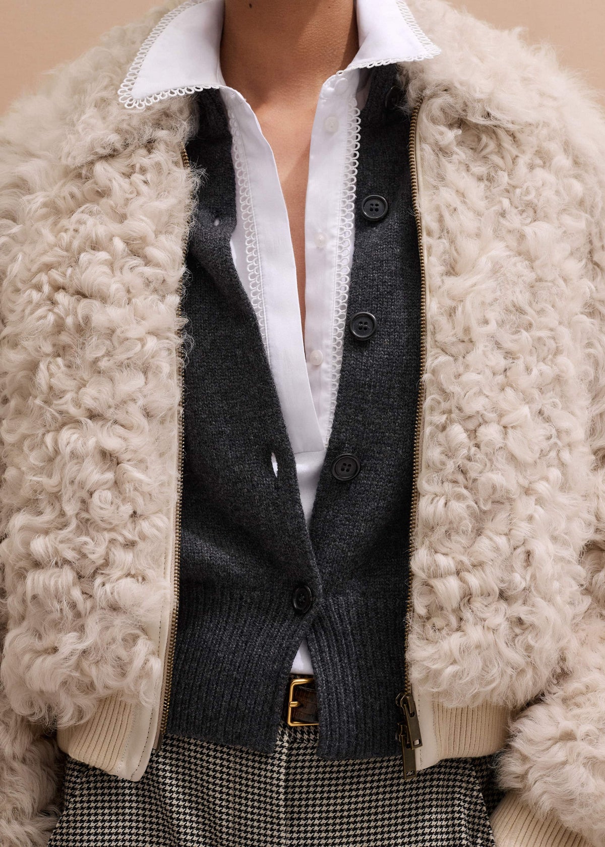 ME+EM White Collared Layering Tank