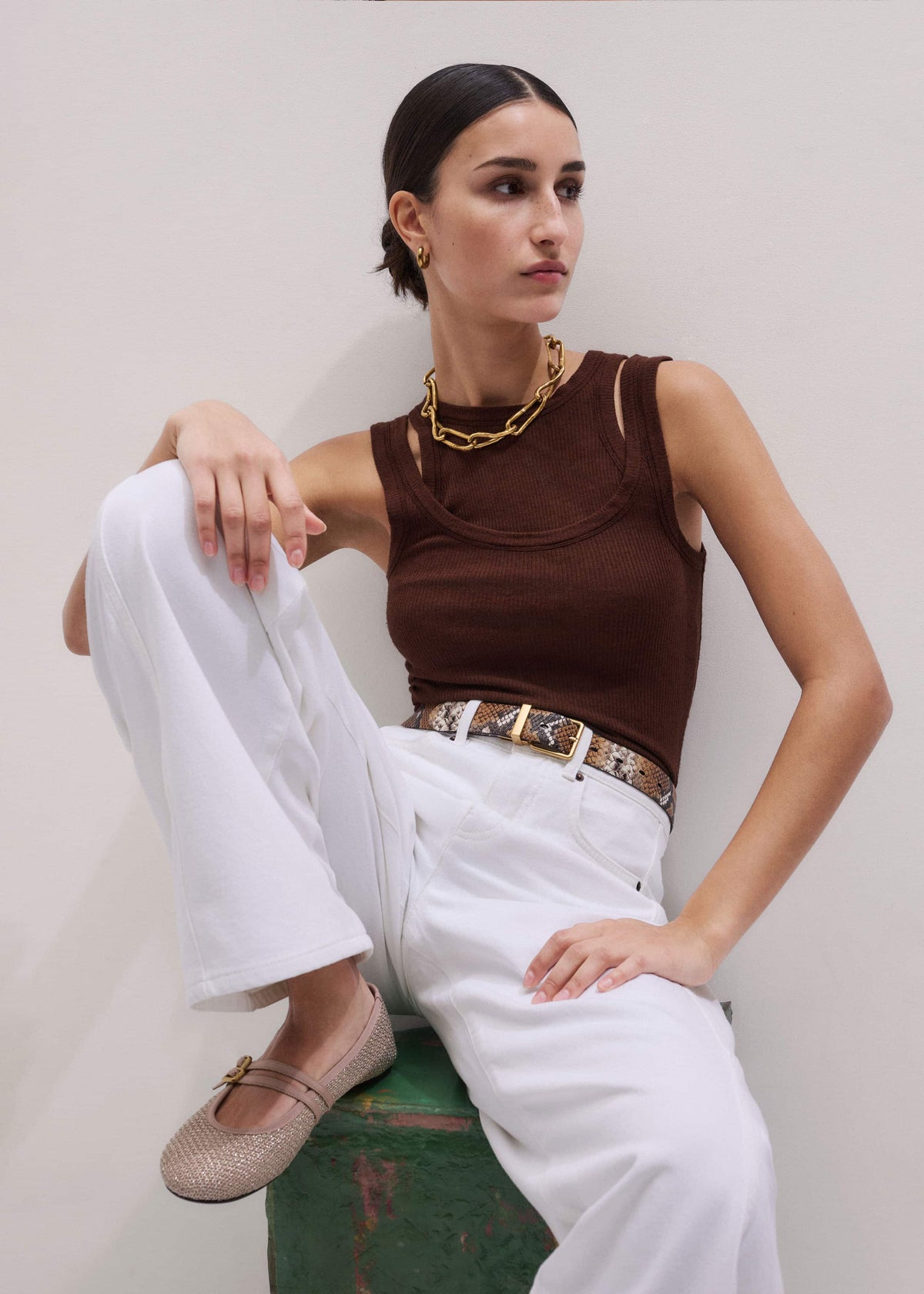 ME+EM Cinnamon Brown 2-In-1 Vest