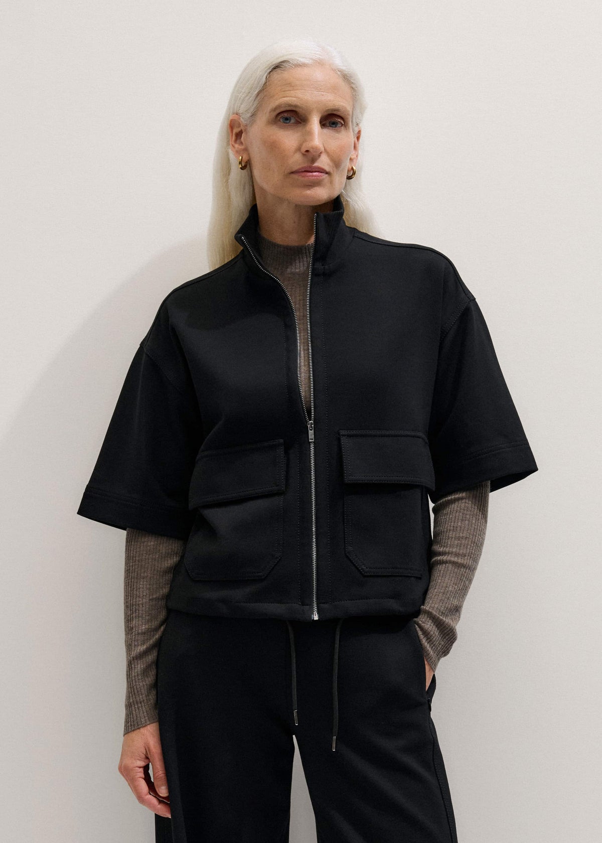 ME+EM Black Luxe Travel Tailoring Layering Jacket