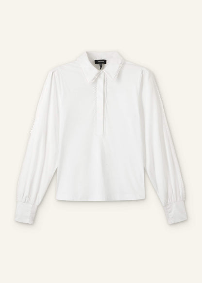 ME+EM White Collared Layering Top