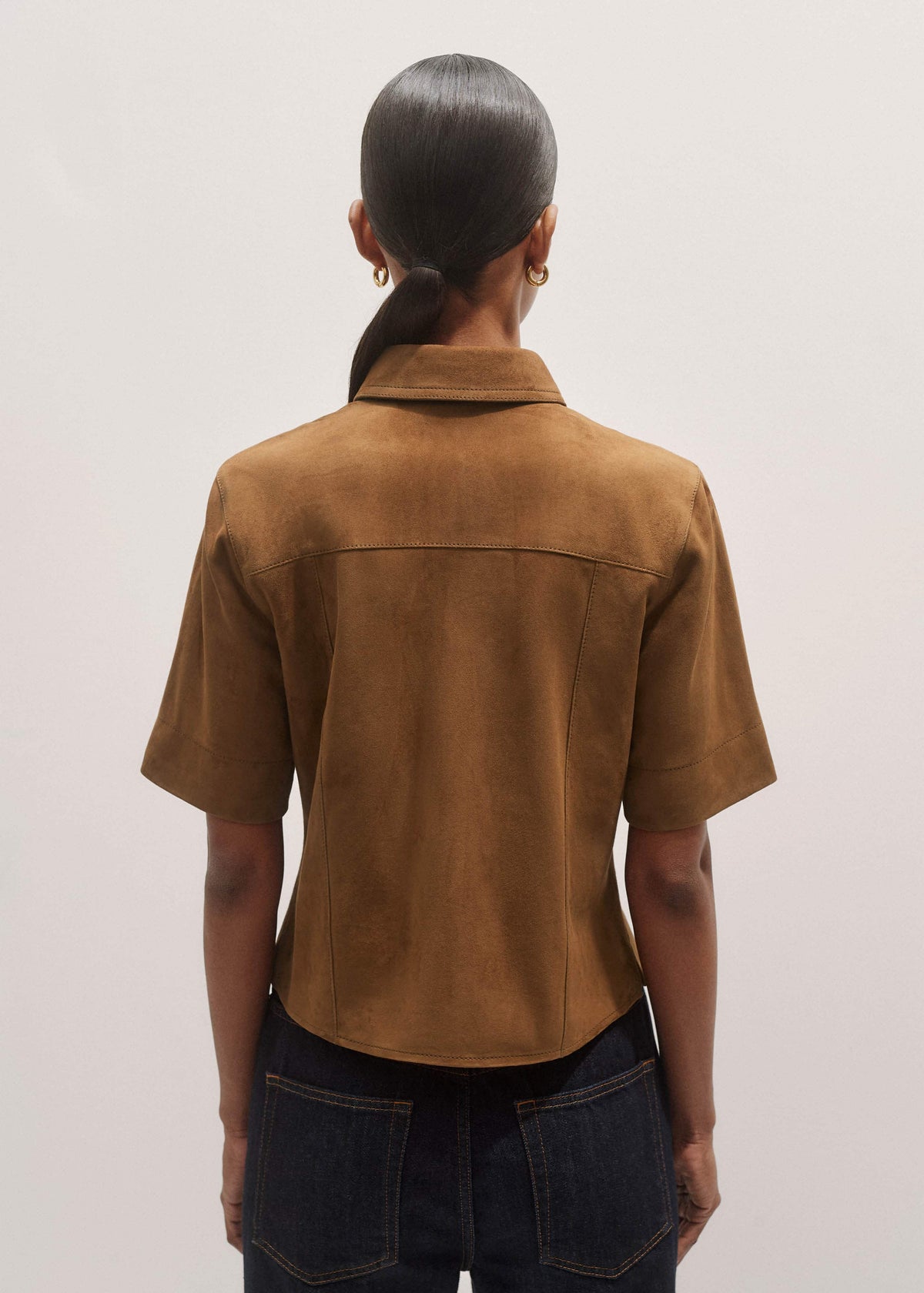 ME+EM Brown Paneled Shirt