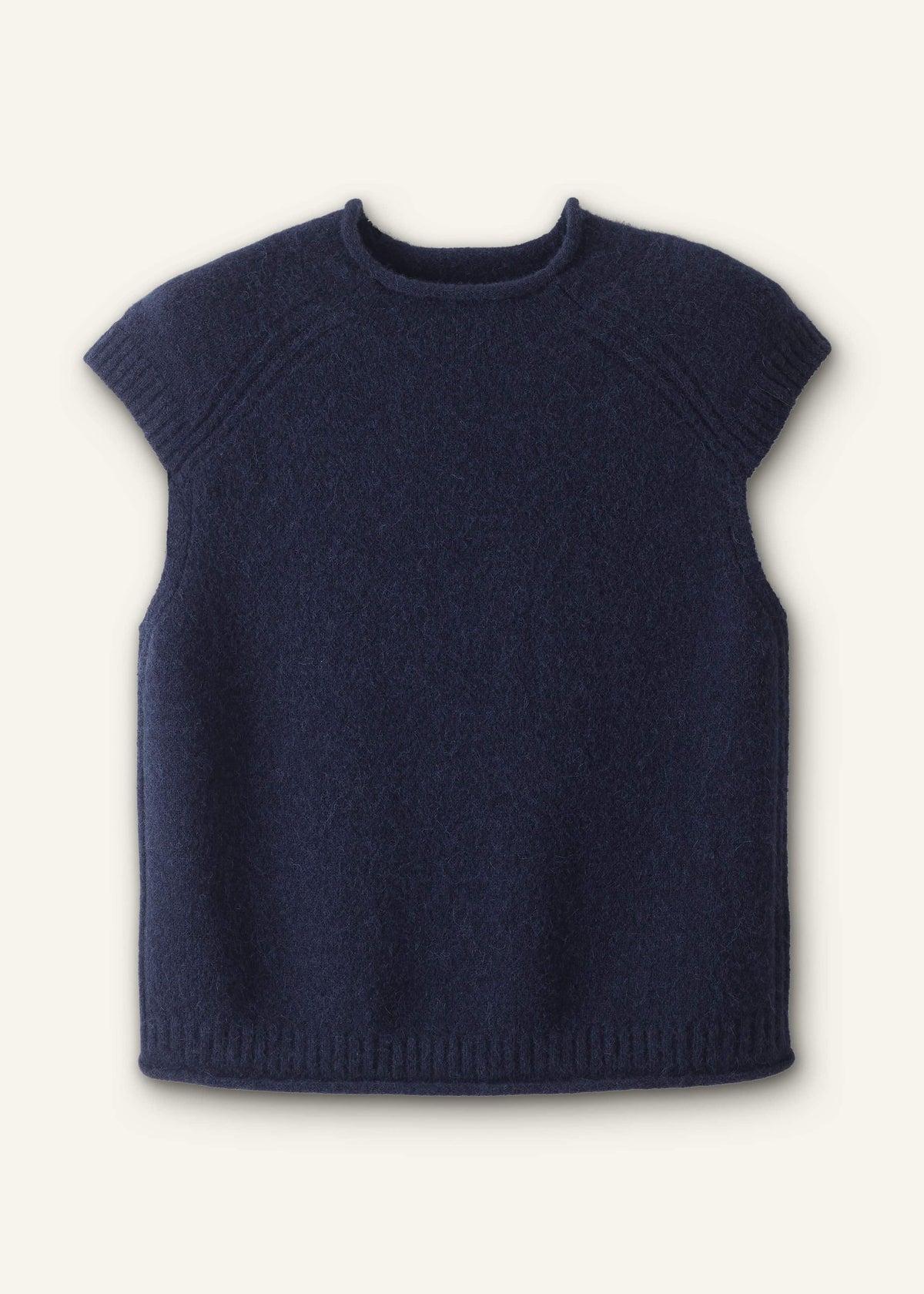 ME+EM Navy Roll Trim Straight Layering Sweater Vest