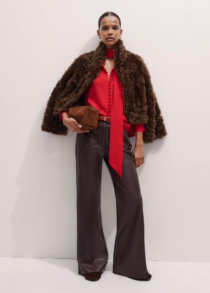 ME+EM Red Silk Button Layering Shirt + Tie