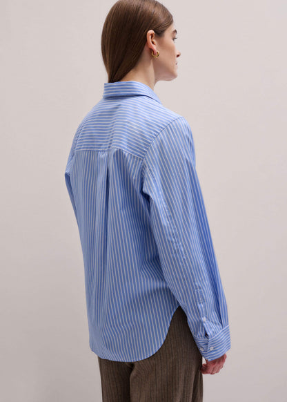 ME+EM Blue Double Cuff Relaxed Forever Shirt