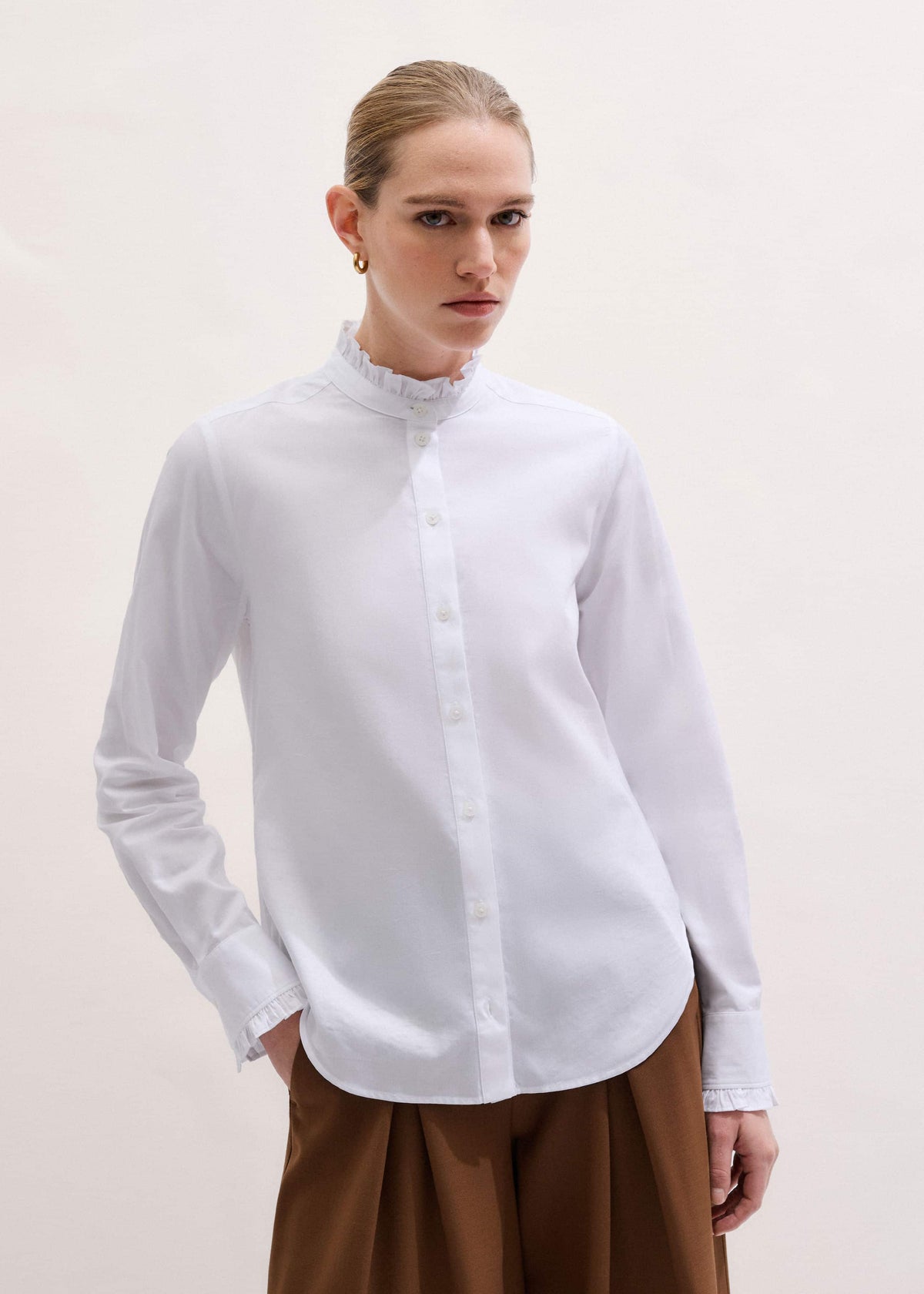ME+EM White Impossibly Soft Feminine Shirt