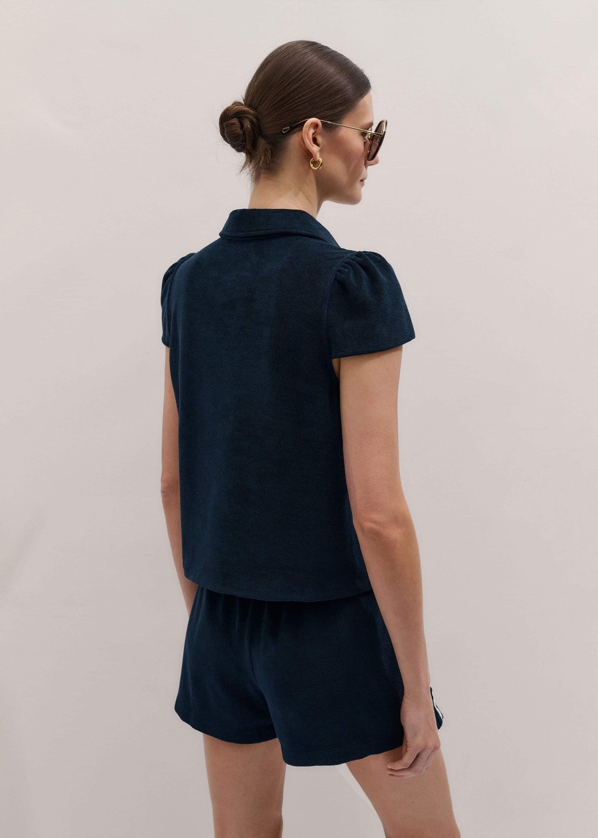 ME+EM Navy Sporty Smart Polo Top