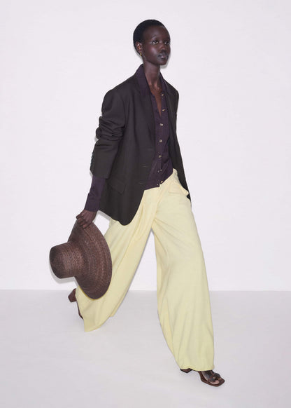 ME+EM Brown Luxe Knit Slim Shirt