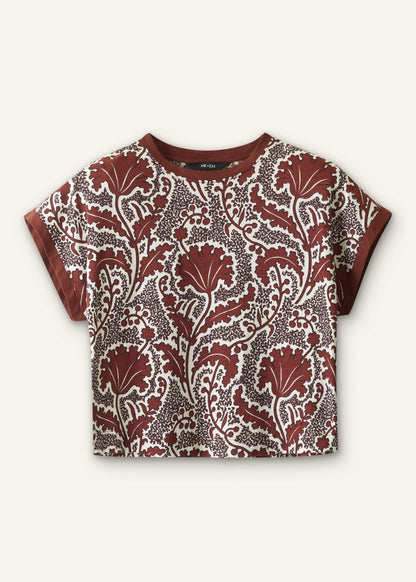 ME+EM Cinnamon Rising Wildflowers Relaxed Crop Tee