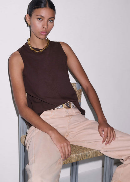 ME+EM Brown Racerback Swing Top