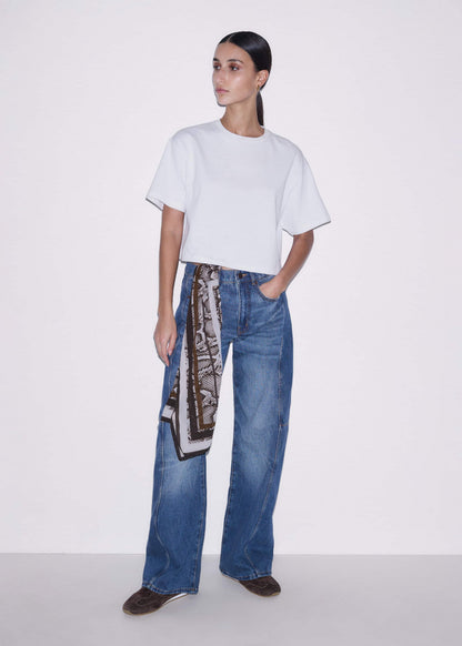 ME+EM White Relaxed Cropped T-Shirt