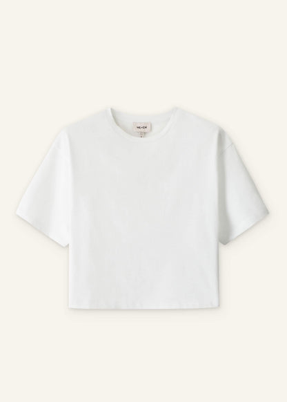 ME+EM White Relaxed Cropped T-Shirt