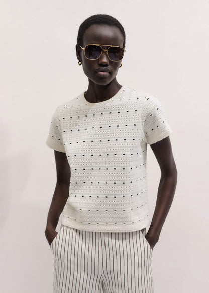 ME+EM Cream Cutout Baby Tee