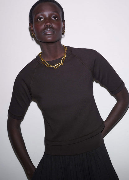 ME+EM Brown Raglan Crop Tee
