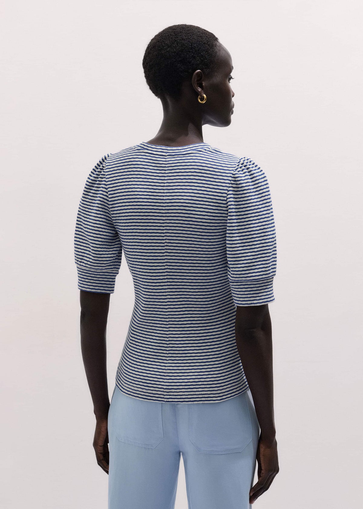 ME+EM Blue Feminine Sleeve Tee