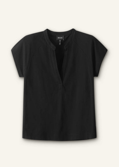 ME+EM Black Open Placket Swing Top