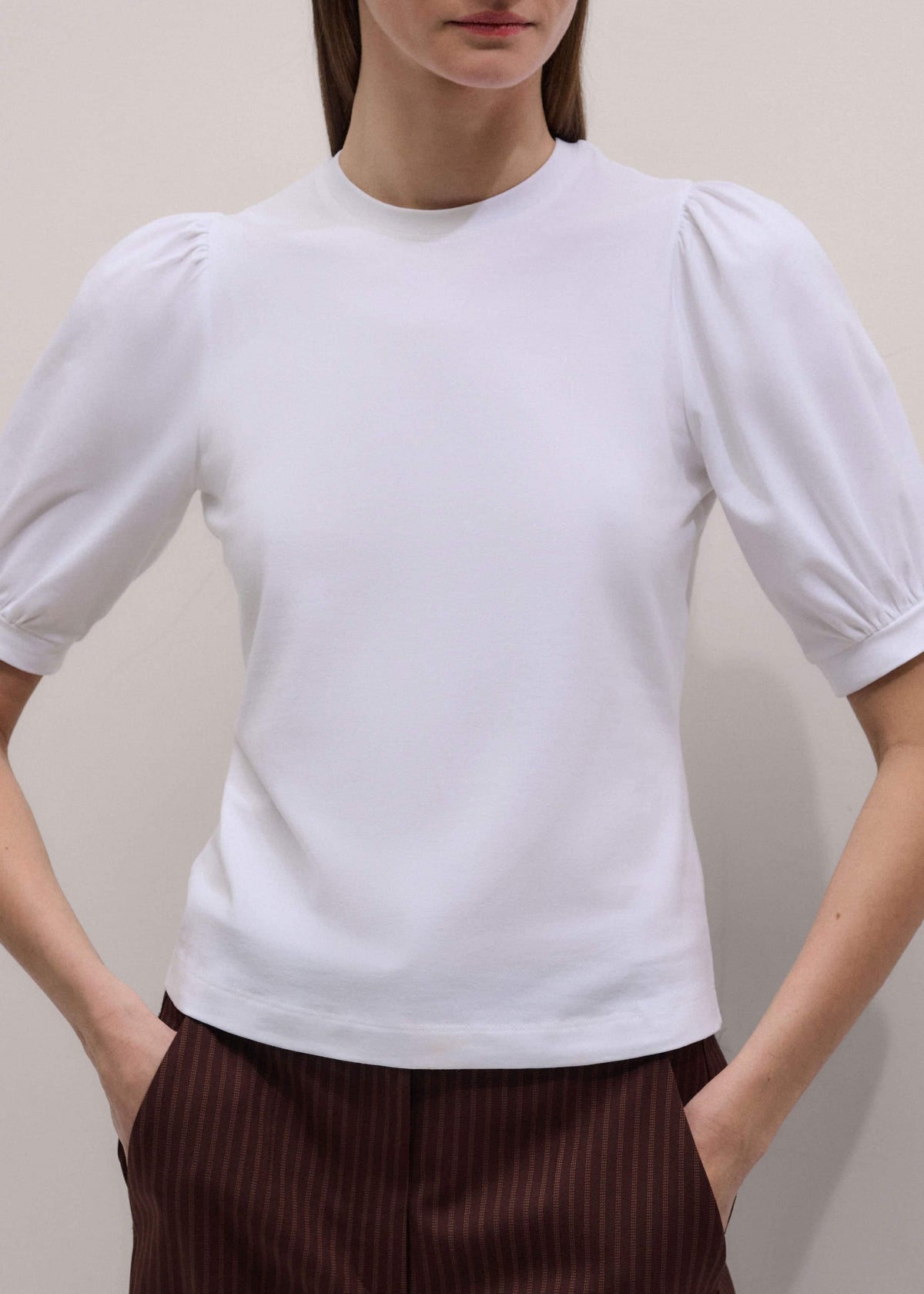 ME+EM White Feminine Sleeve Tee