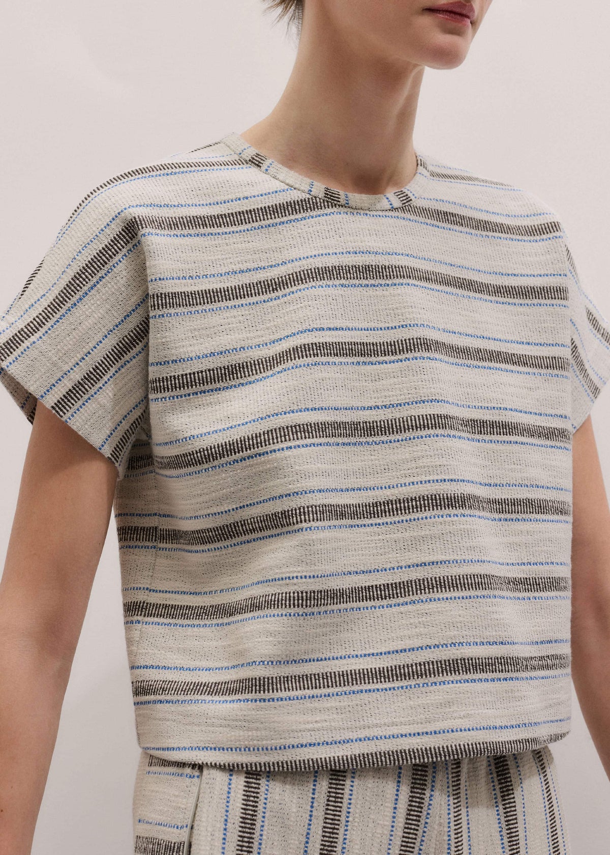 ME+EM Cream Stripe Tee