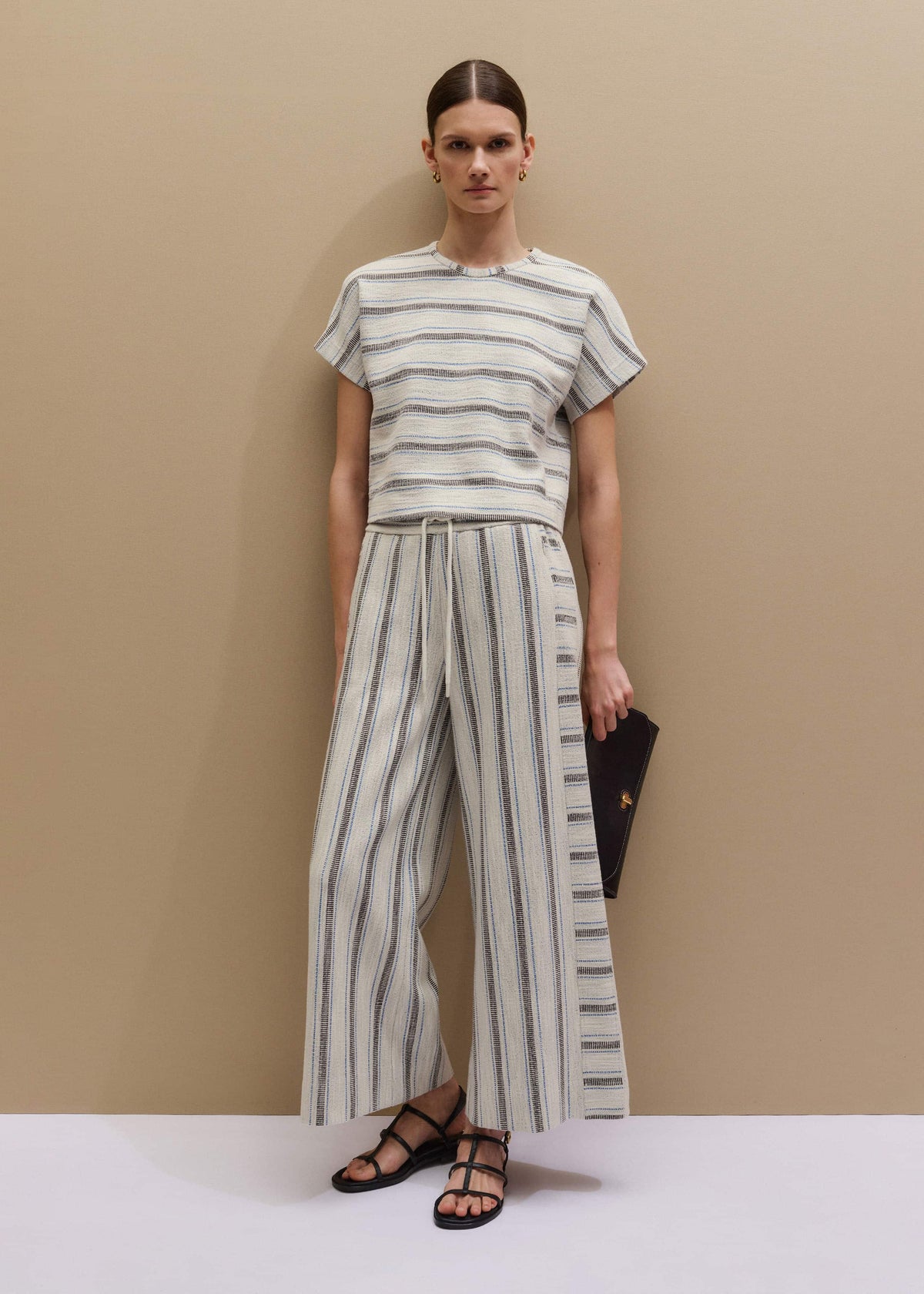 ME+EM Cream Stripe Tee