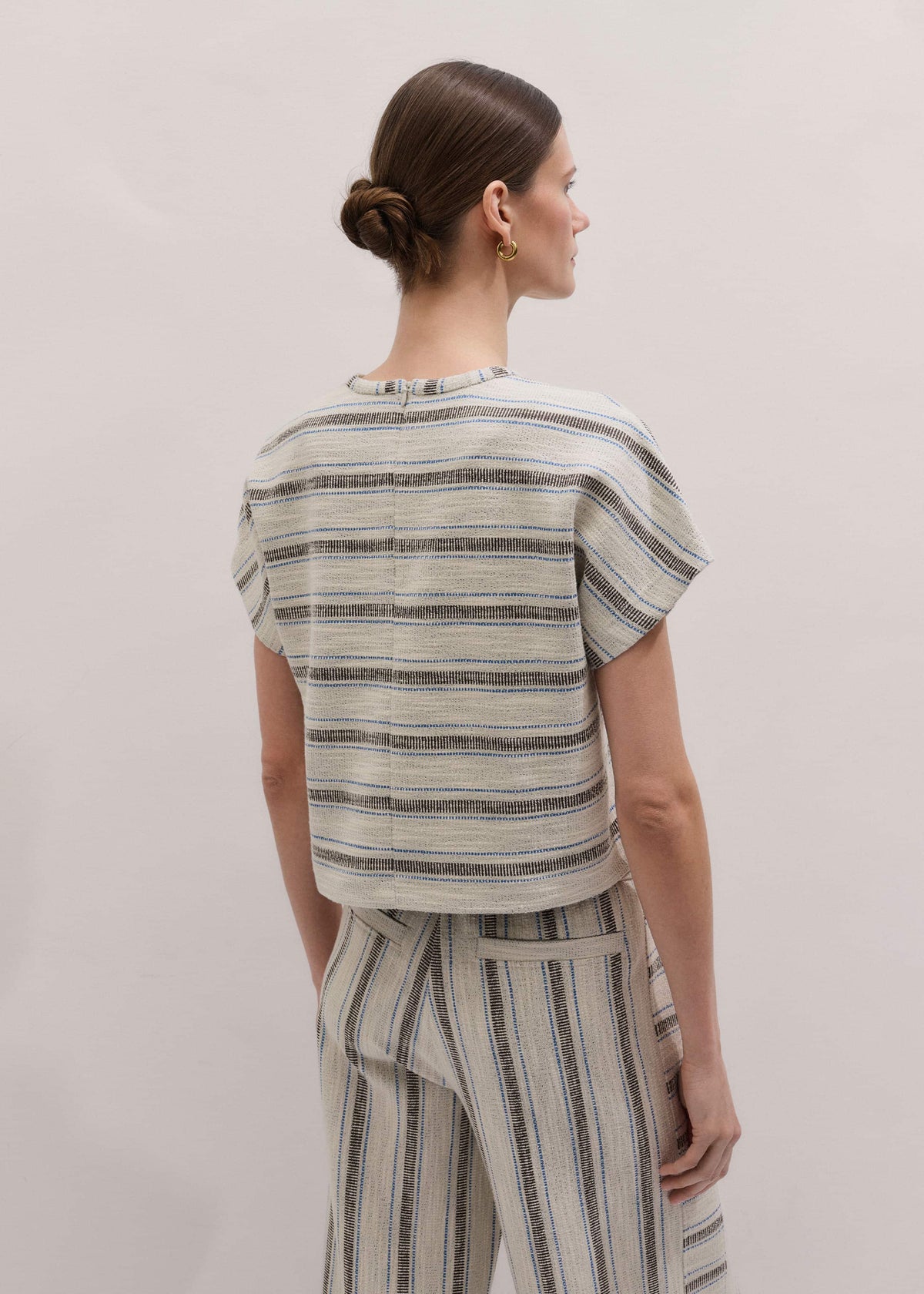 ME+EM Cream Stripe Tee