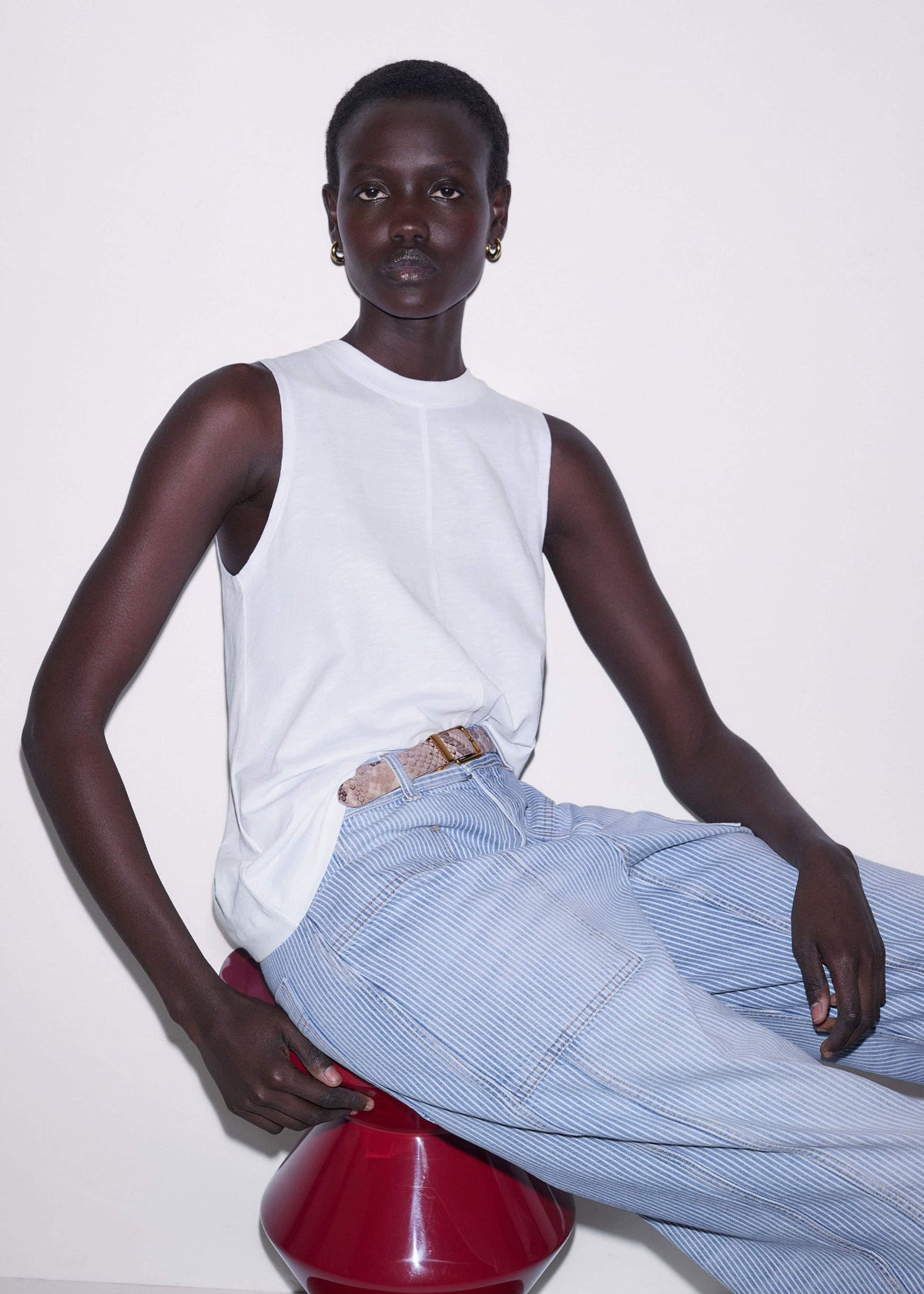 ME+EM White Racerback Swing Top