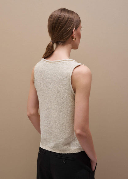 ME+EM Cream Slim Knit Tank Top