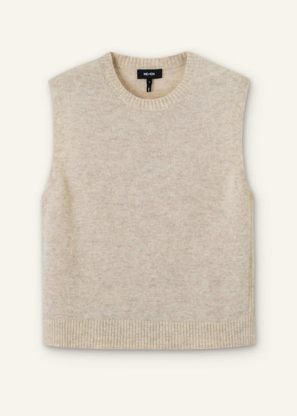 ME+EM Cream Alpaca Blend Straight Knit Vest